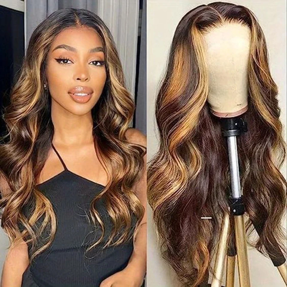 Highlights Body Wave 13x4 13x6 Lace Front Wigs Human Hair For Women Transparent P4/27 Lace 180 Density Wig Real Brazilian
Highlights Body Wave 13x4 13x6 Lace Front Wigs Human Hair For Women Transparent P4/27 Lace 180 Density Wig Real Brazilian