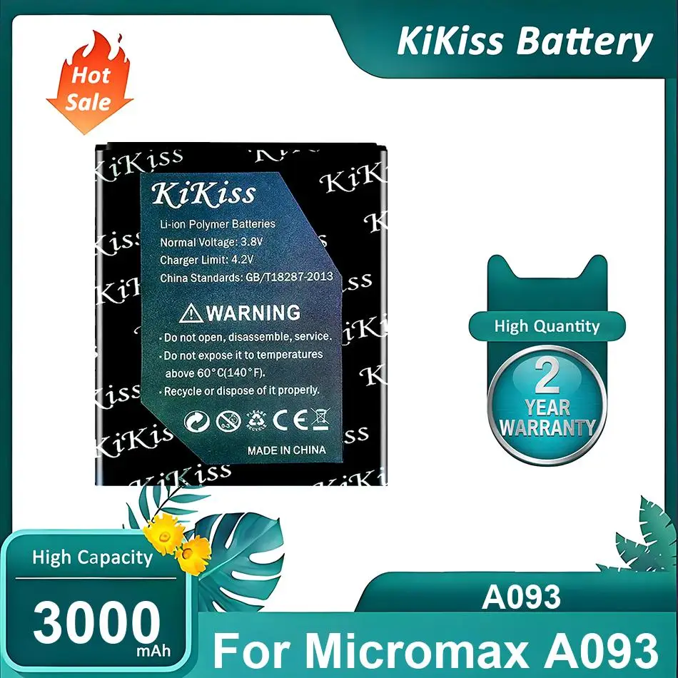Rechargeble Mobile Phone Battery For Micromax A093,A093,3000mAh
Rechargeble Mobile Phone Battery For Micromax A093,A093,3000mAh