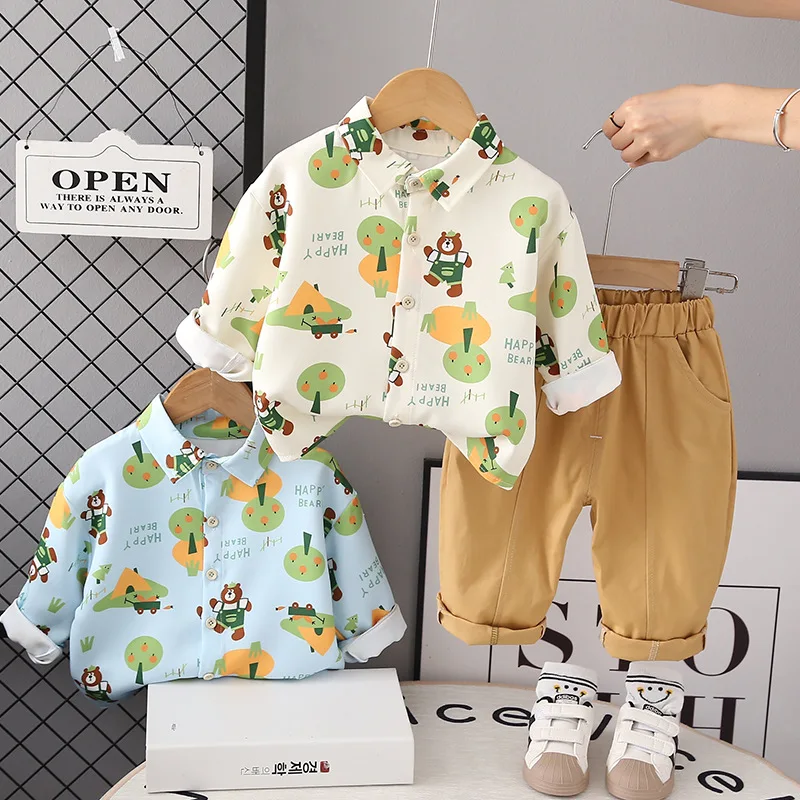 Children's Spring/Autumn Cartoon Shirt Set Boys' Fashion Print Top+Khaki Pants 2 Piece Kids Casual Letters Tracksuit 9 M-5 Years
Children's Spring/Autumn Cartoon Shirt Set Boys' Fashion Print Top+Khaki Pants 2 Piece Kids Casual Letters Tracksuit 9 M-5 Years