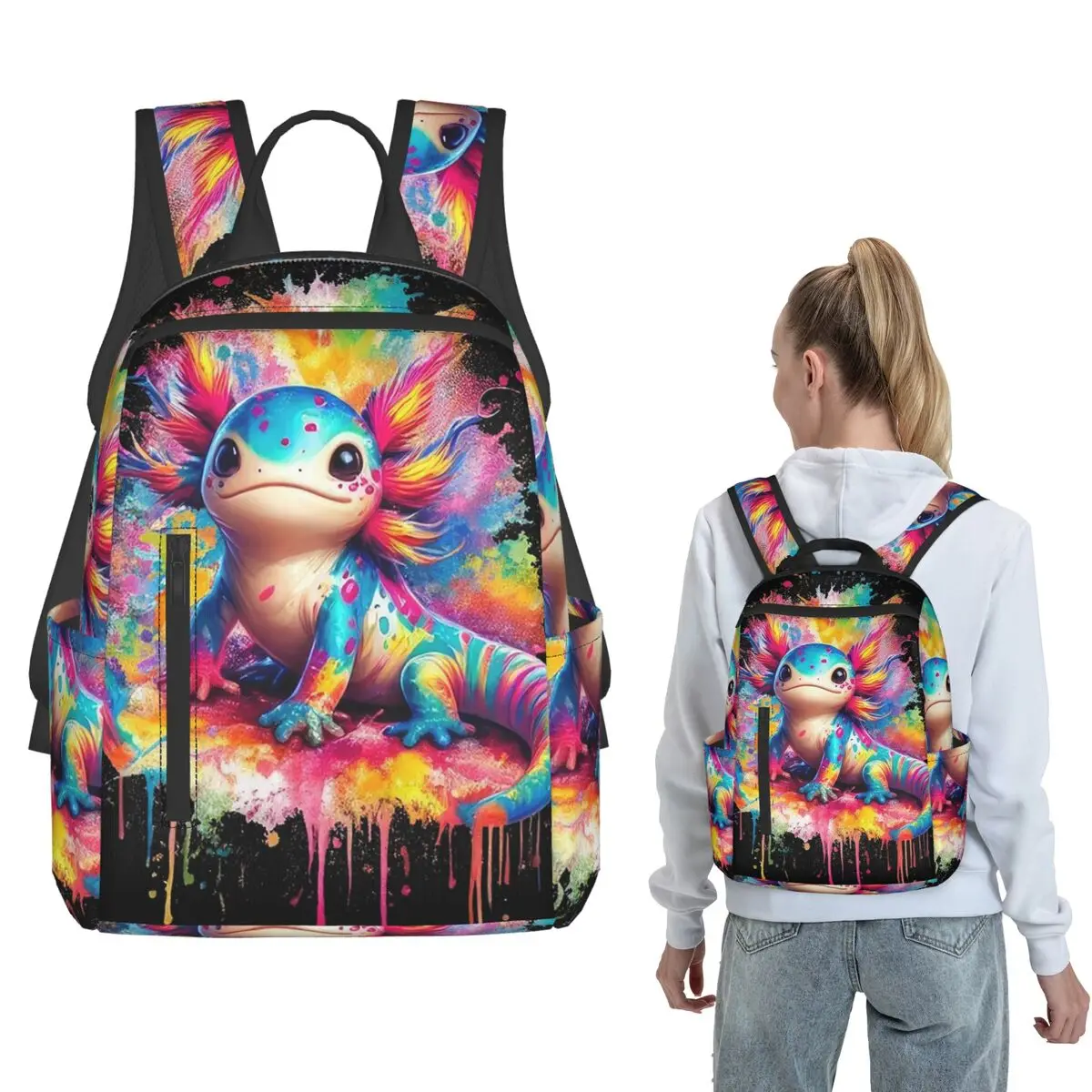 Vibrant Graffiti Axolotl Art Backpack Daypack Kids BookBag School Bag Shoulder Bags for Men Women
Vibrant Graffiti Axolotl Art Backpack Daypack Kids BookBag School Bag Shoulder Bags for Men Women