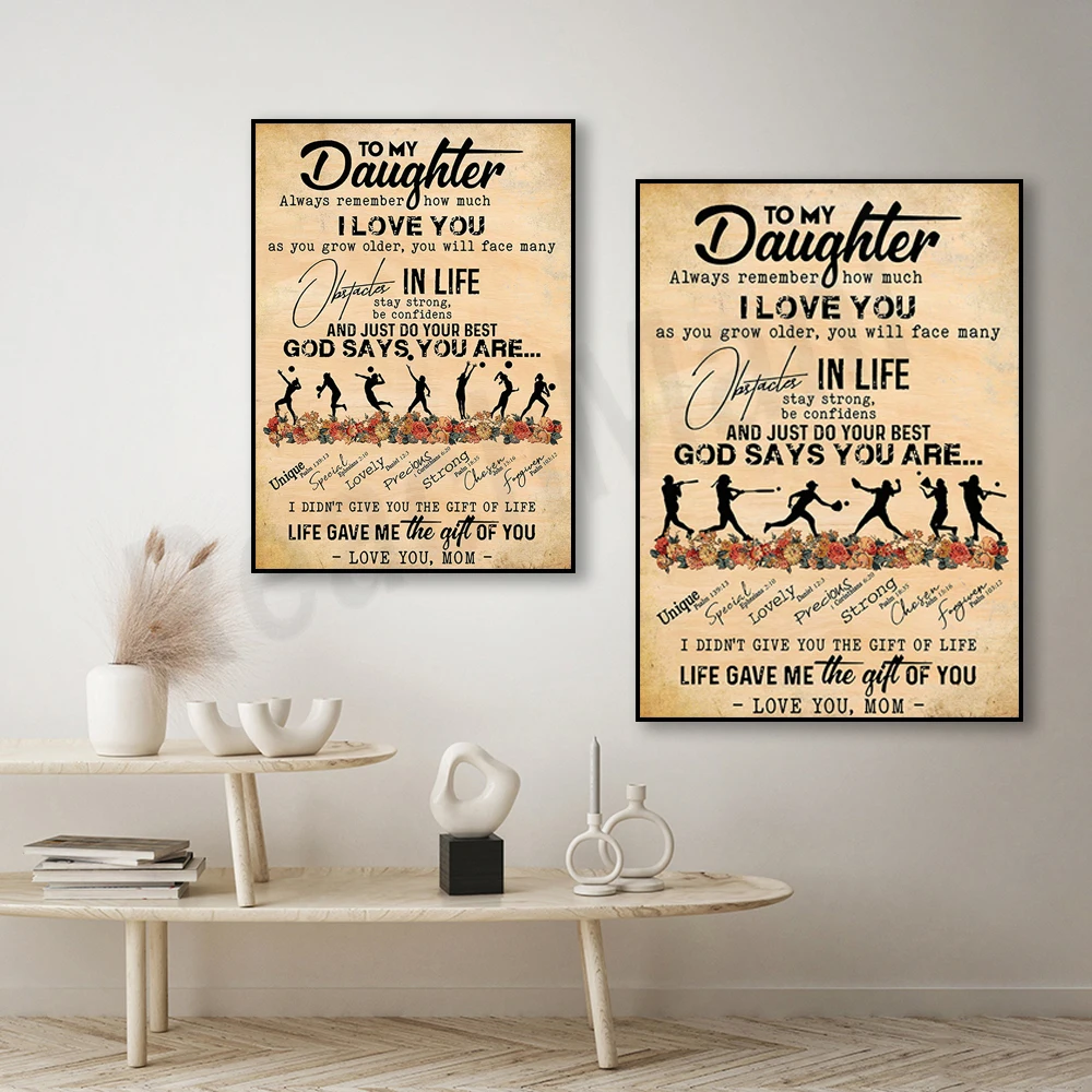 Softball, Volleyball Poster and Canvas, To My Daughter, God Said You Are Wall Art, Home Decor, Birthday Gifts for Girls, Kids
Softball, Volleyball Poster and Canvas, To My Daughter, God Said You Are Wall Art, Home Decor, Birthday Gifts for Girls, Kids