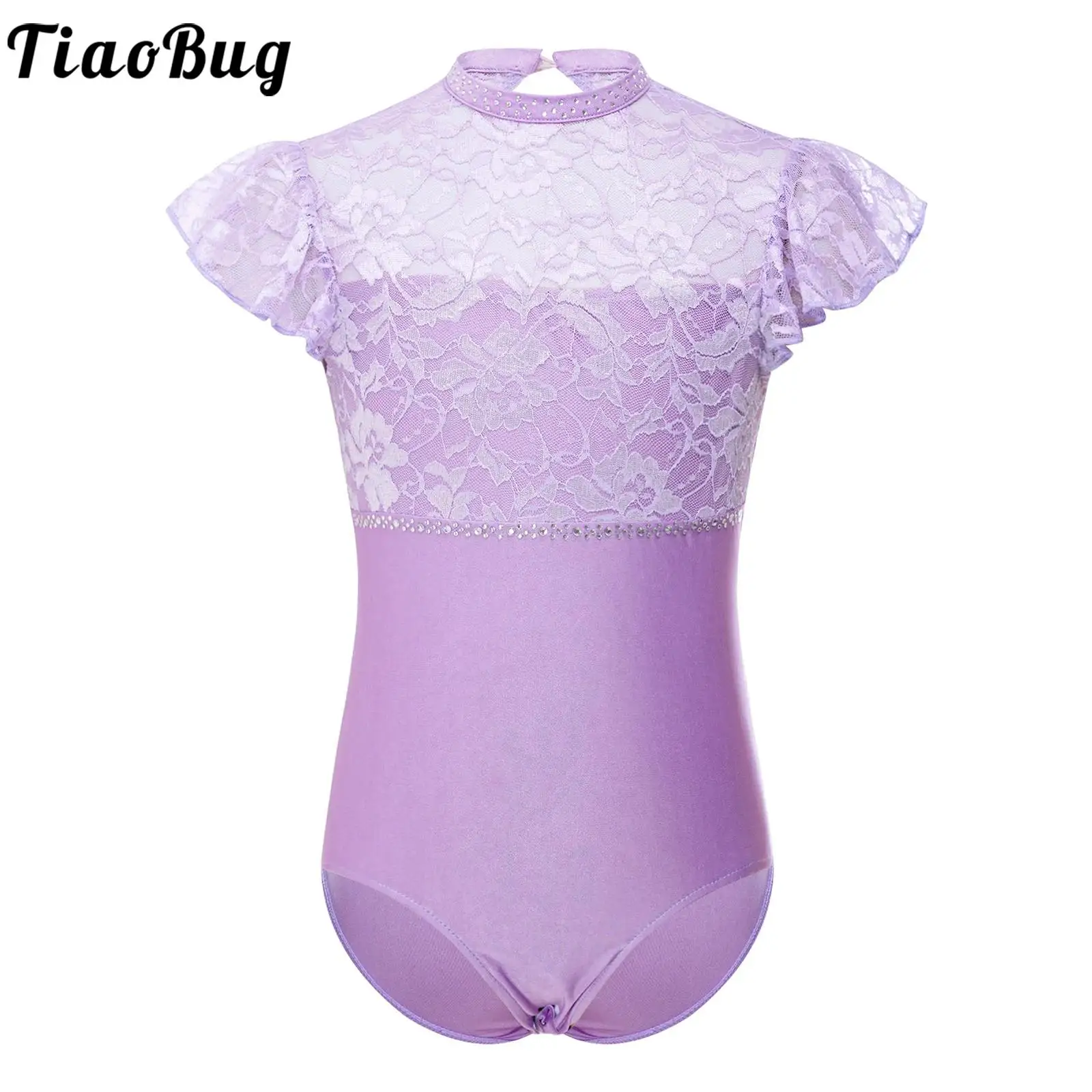 Kids Girls Gymnastic Ballet Dance Unitards Sheer Lace Leotards Patchwork Ruffled Sleeve Cutout Back Press Button Crotch Bodysuit
Kids Girls Gymnastic Ballet Dance Unitards Sheer Lace Leotards Patchwork Ruffled Sleeve Cutout Back Press Button Crotch Bodysuit