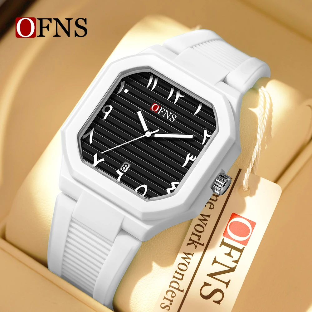 OFNS 1587 casual men's quartz watch, Arabic numeral dial, luminous calendar, waterproof silicone strap, men's and women's watch
OFNS 1587 casual men's quartz watch, Arabic numeral dial, luminous calendar, waterproof silicone strap, men's and women's watch