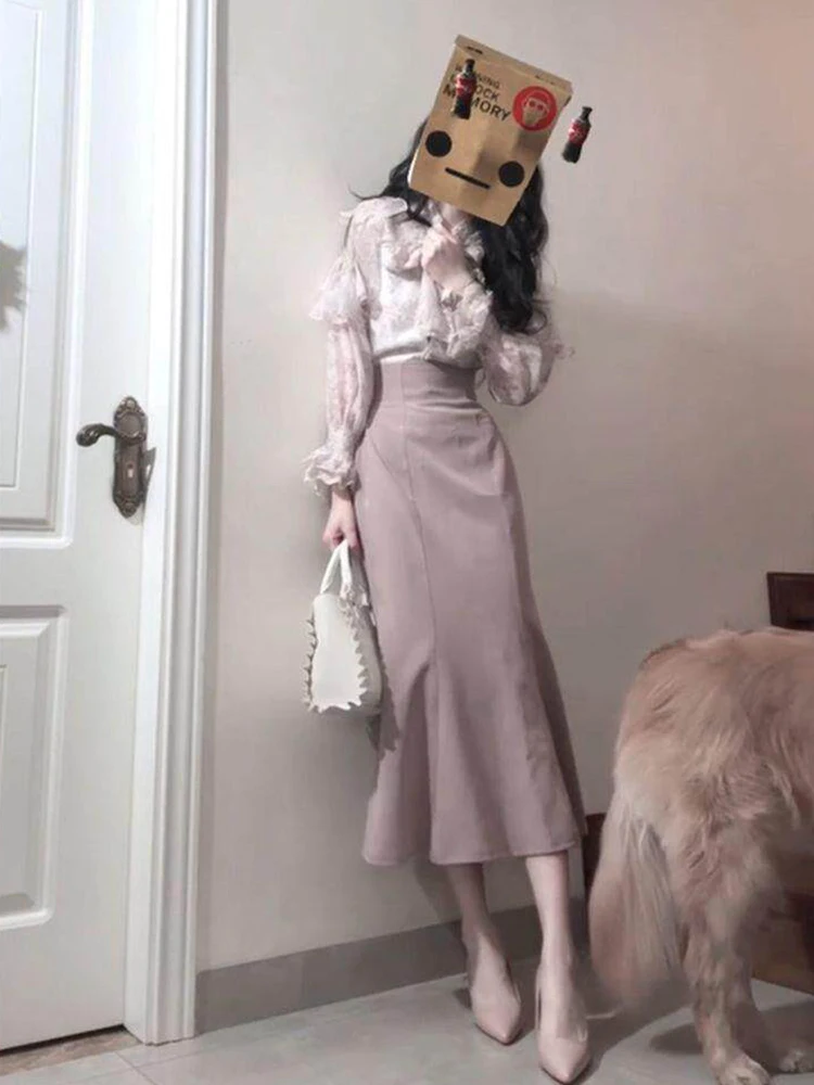 Japanese Style Long Sleeve Lace Patchwork High Waist Bodycon Fish Tail Dress Set Women Summer New Arrival Fashion Ensemble
Japanese Style Long Sleeve Lace Patchwork High Waist Bodycon Fish Tail Dress Set Women Summer New Arrival Fashion Ensemble