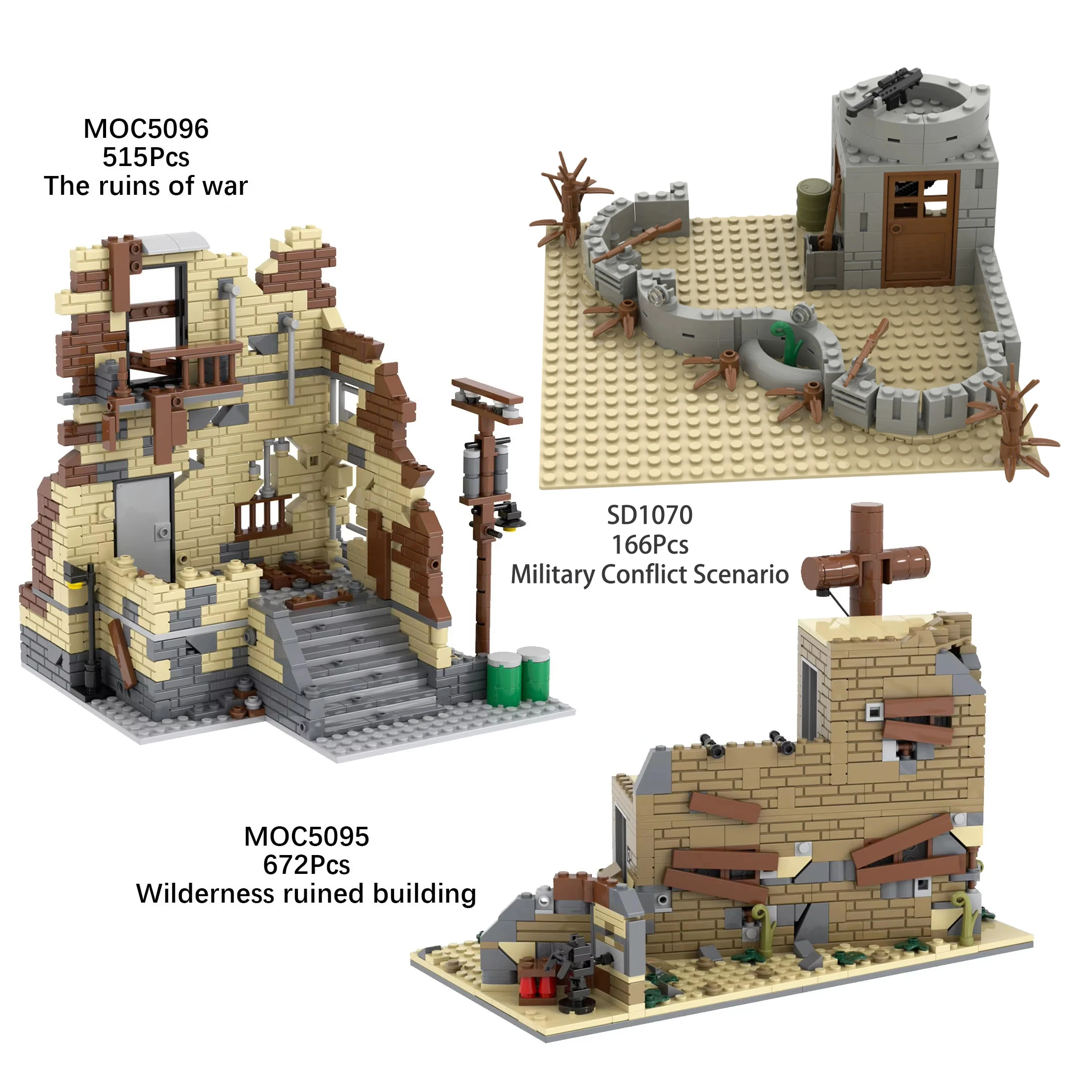 MOC WW2 Ruins Building Blocks Trench Battlefield Damaged Houses War Scene Military Soldiers Bricks Toys Kids Gift
MOC WW2 Ruins Building Blocks Trench Battlefield Damaged Houses War Scene Military Soldiers Bricks Toys Kids Gift