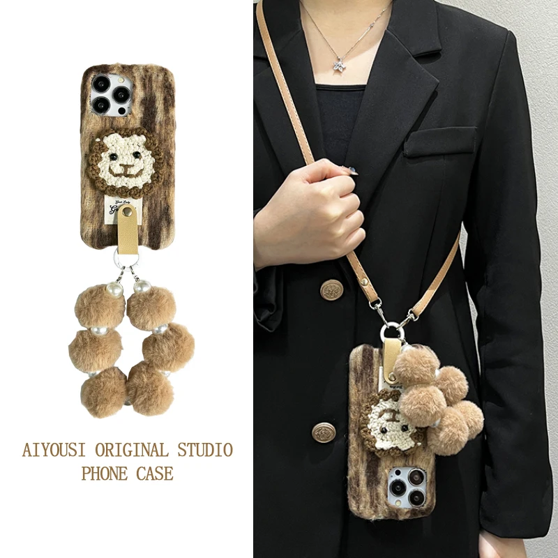 Autumn and winter plush three-dimensional knitting lion for Apple 13pro phone case 15promax hairball bracelet 14pro cartoon
Autumn and winter plush three-dimensional knitting lion for Apple 13pro phone case 15promax hairball bracelet 14pro cartoon