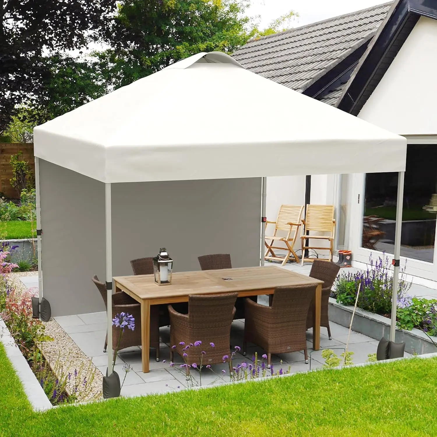 10x10FT Pop Up Gazebos Canopy Tent with Removable Sidewall, One-Push Instant Setup Outdoor Canopy Shelter with Vented Roof, Roller Bag & Sandbags for Beach Camping Market
10x10FT Pop Up Gazebos Canopy Tent with Removable Sidewall, One-Push Instant Setup Outdoor Canopy Shelter with Vented Roof, Roller Bag & Sandbags for Beach Camping Market