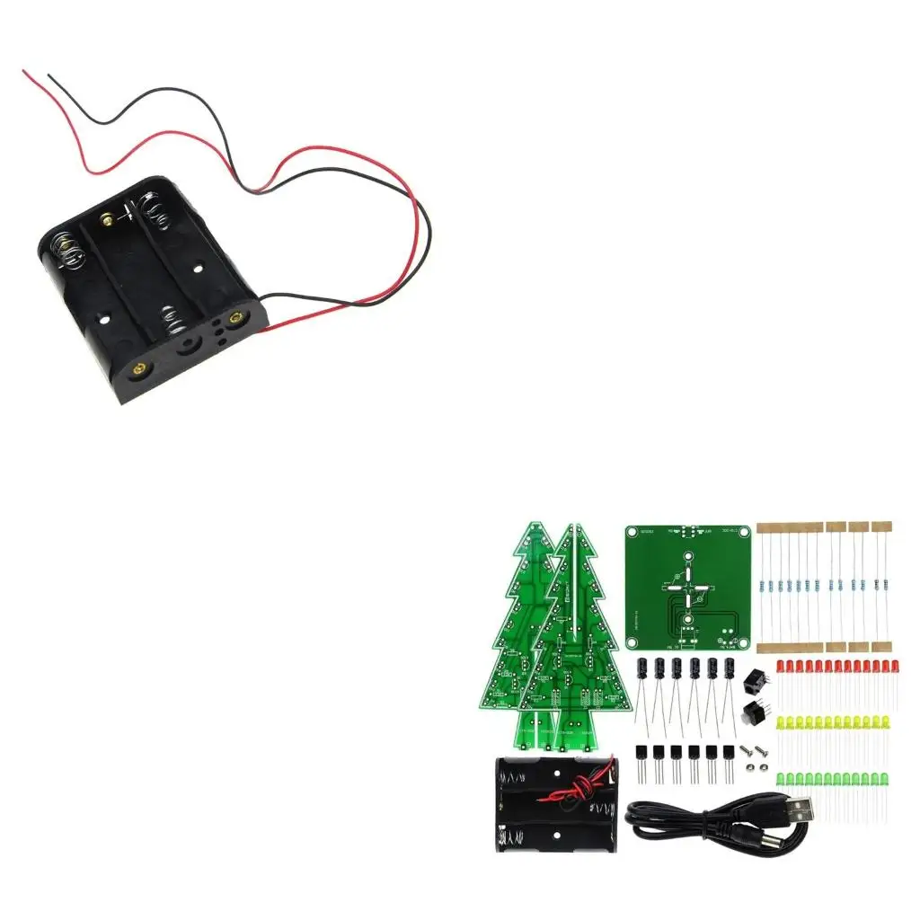 Xmas Tree 7 Colors Light Flash LED Circuit Christmas Trees Project PCB Board