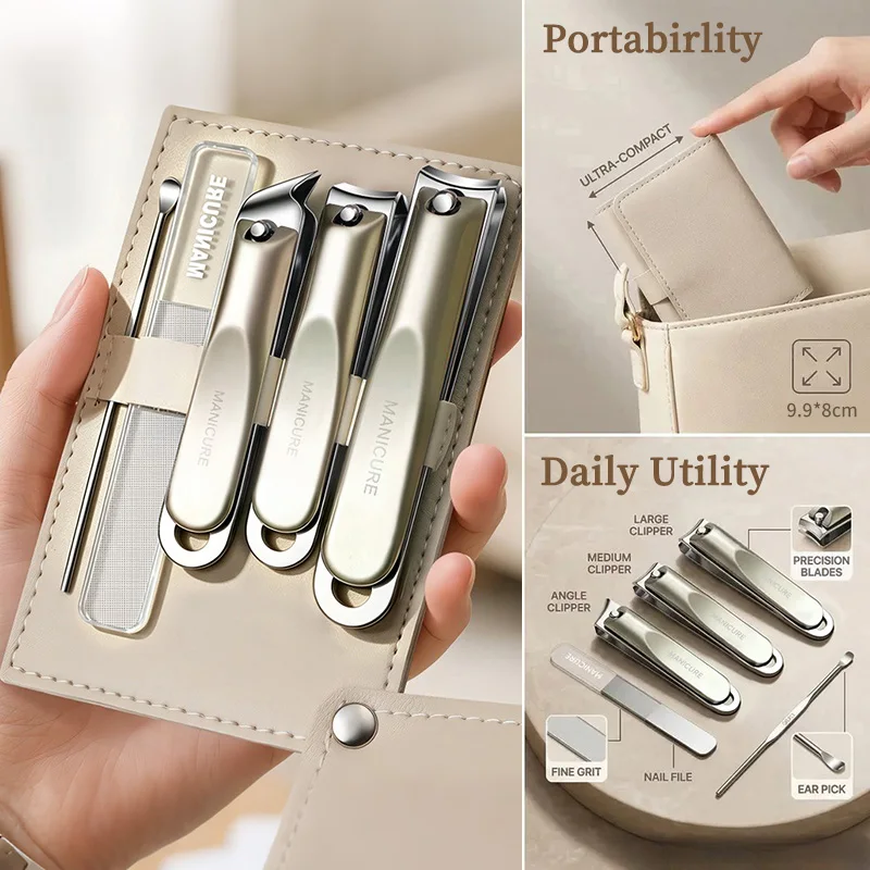 5pcs Manicure And Pedicure Set Includes Nail Clipper Nail File And Ear Pick Portable Storage Case Tool
5pcs Manicure And Pedicure Set Includes Nail Clipper Nail File And Ear Pick Portable Storage Case Tool