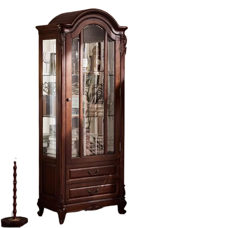 All solid wood black walnut single door wine cabinet decoration storage American country living room log furniture
All solid wood black walnut single door wine cabinet decoration storage American country living room log furniture