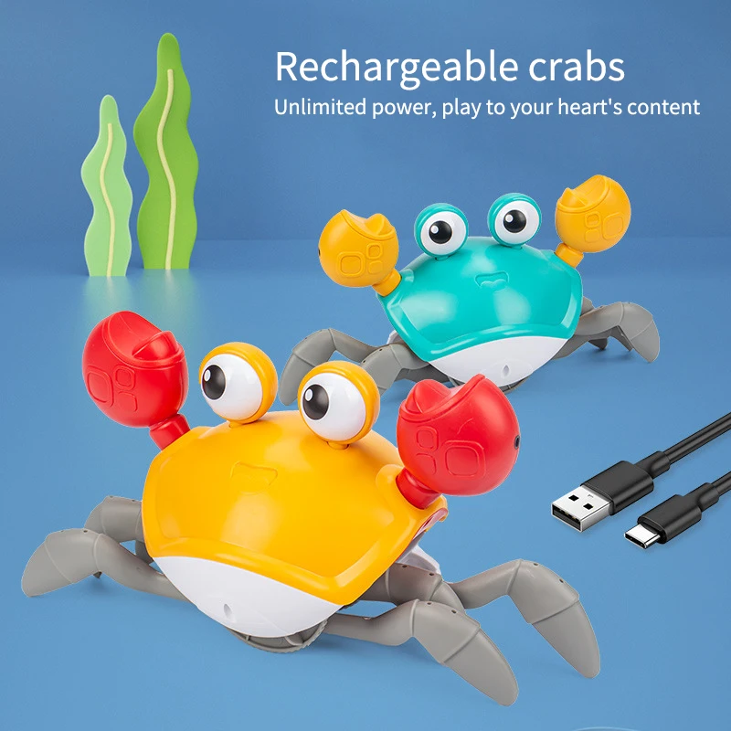 Children's induction electric rechargeable light-emitting crab toy with music, baby crawling escape crab
Children's induction electric rechargeable light-emitting crab toy with music, baby crawling escape crab