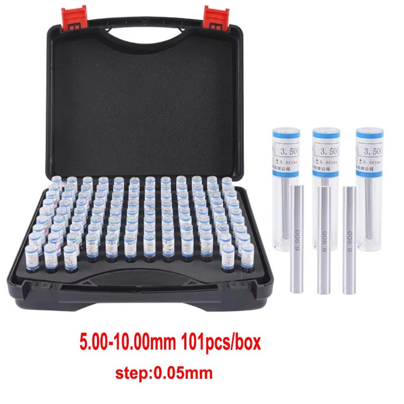 High Quality 5.00-10.00mm Step 0.05mm Steel Pin Gauge Pin Measure Gauge Plug Gage Measuring Tool 101pcs/box Nee-dle Gauge Set
High Quality 5.00-10.00mm Step 0.05mm Steel Pin Gauge Pin Measure Gauge Plug Gage Measuring Tool 101pcs/box Nee-dle Gauge Set