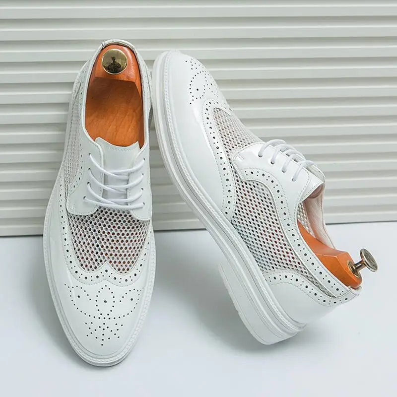 New Summer Oxford Shoes Luxury Brand Men's Wedding Shoes Pointed Toe Men Dress Shoes Breathable Casual Brogue Shoes Big Size 46
New Summer Oxford Shoes Luxury Brand Men's Wedding Shoes Pointed Toe Men Dress Shoes Breathable Casual Brogue Shoes Big Size 46