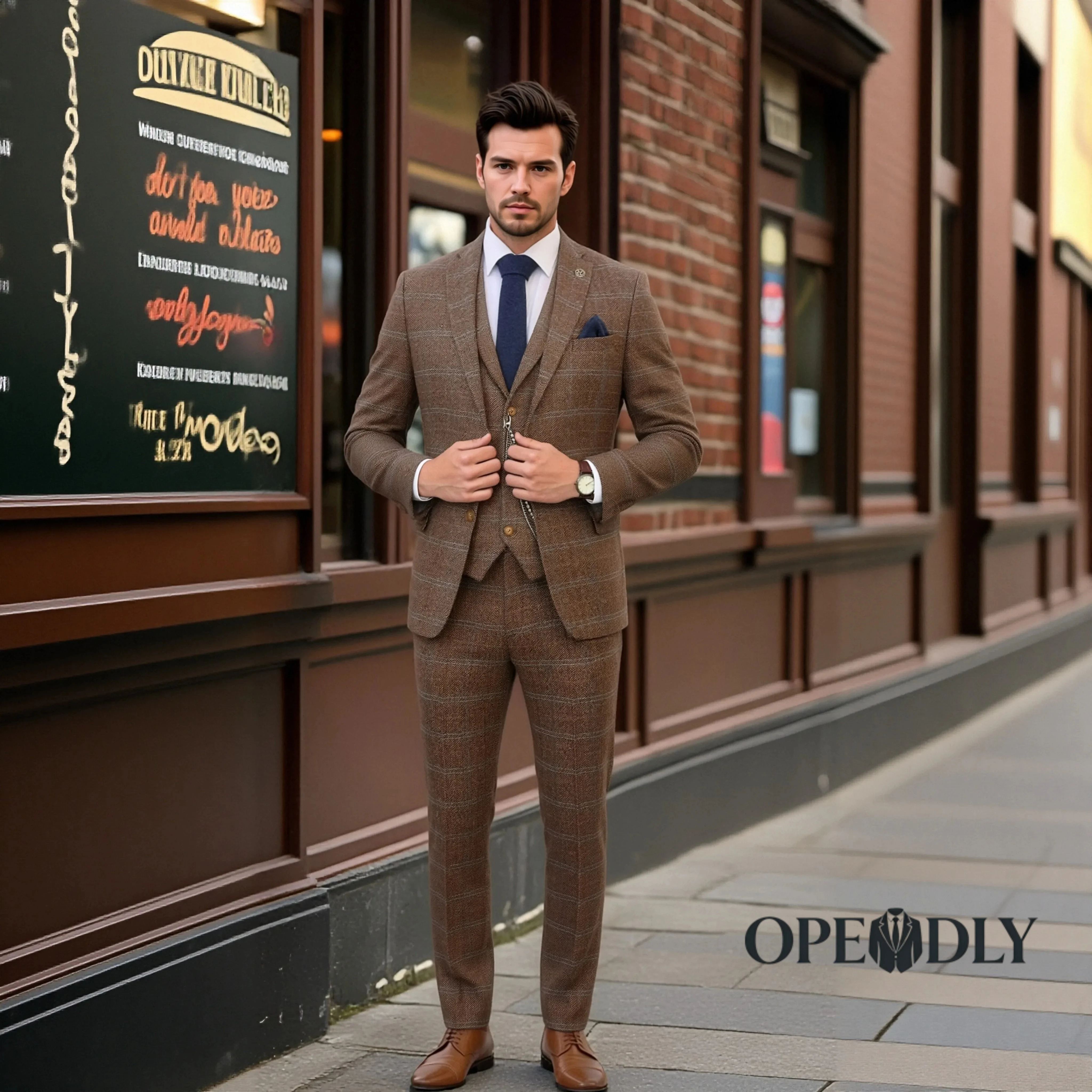 OPEODLY Men's Custom Tailored Three Piece Suit Slim Fit Tuxedo Set for Wedding Business Formal with Blazer Vest Pants
OPEODLY Men's Custom Tailored Three Piece Suit Slim Fit Tuxedo Set for Wedding Business Formal with Blazer Vest Pants