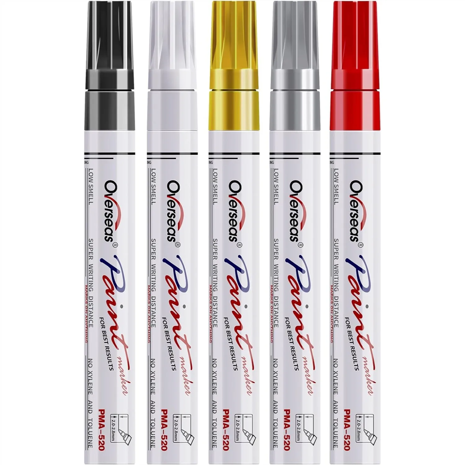 5 Pack Metallic Oil Based Paint Markers, Medium Tip Quick Dry Permanent Pens for Metal, Rock, Wood, Glass, Canvas
5 Pack Metallic Oil Based Paint Markers, Medium Tip Quick Dry Permanent Pens for Metal, Rock, Wood, Glass, Canvas