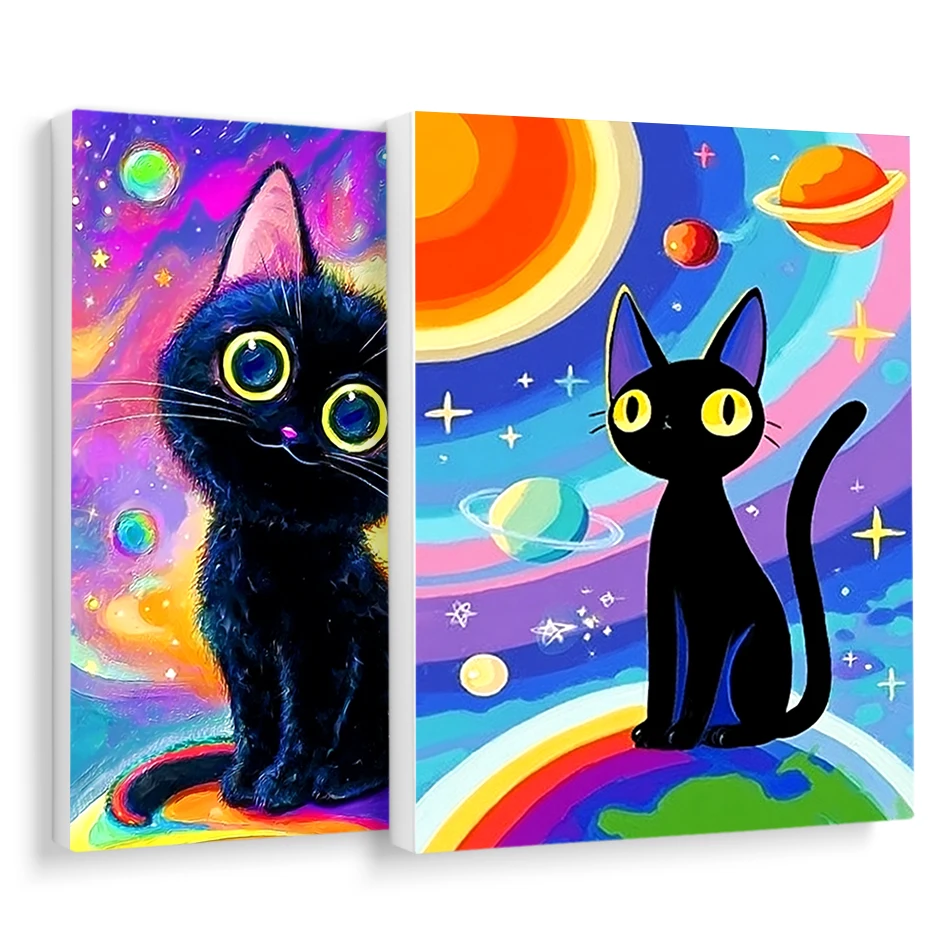 RUOPOTY Painting By Numbers Draw Colorful Universe Black Cat Paint Brushes Color Markers With Frame Watercolor Canvas Painting
RUOPOTY Painting By Numbers Draw Colorful Universe Black Cat Paint Brushes Color Markers With Frame Watercolor Canvas Painting