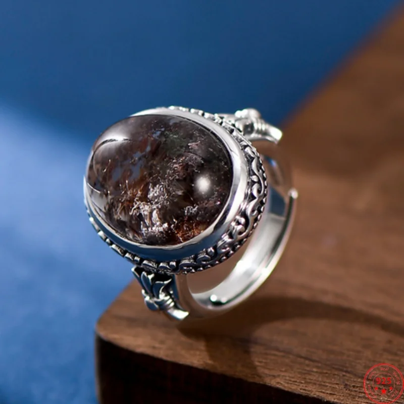 S925 Sterling Silver Charms Rings for Women Men New Fashion Retro Totem Inlaid Oval Natural Big Ghost Crystal Jewelry Wholesale
S925 Sterling Silver Charms Rings for Women Men New Fashion Retro Totem Inlaid Oval Natural Big Ghost Crystal Jewelry Wholesale