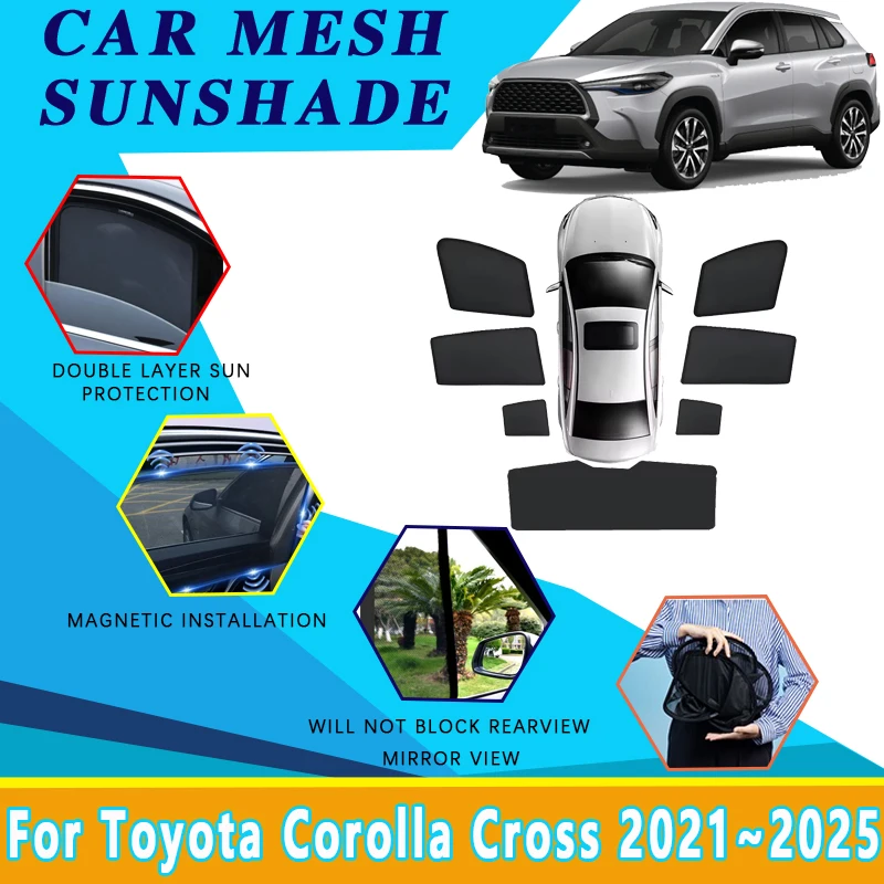 Автомобильные сетчатые солнцезащитные козырьки для Toyota Corolla Cross XG10 2021 ~ 2025 2024, магнитный солнцезащитный козырек на лобовое стекло, боковое окно, козырек, инструмент, аксессуары
Автомобильные сетчатые солнцезащитные козырьки для Toyota Corolla Cross XG10 2021 ~ 2025 2024, магнитный солнцезащитный козырек на лобовое стекло, боковое окно, козырек, инструмент, аксессуары