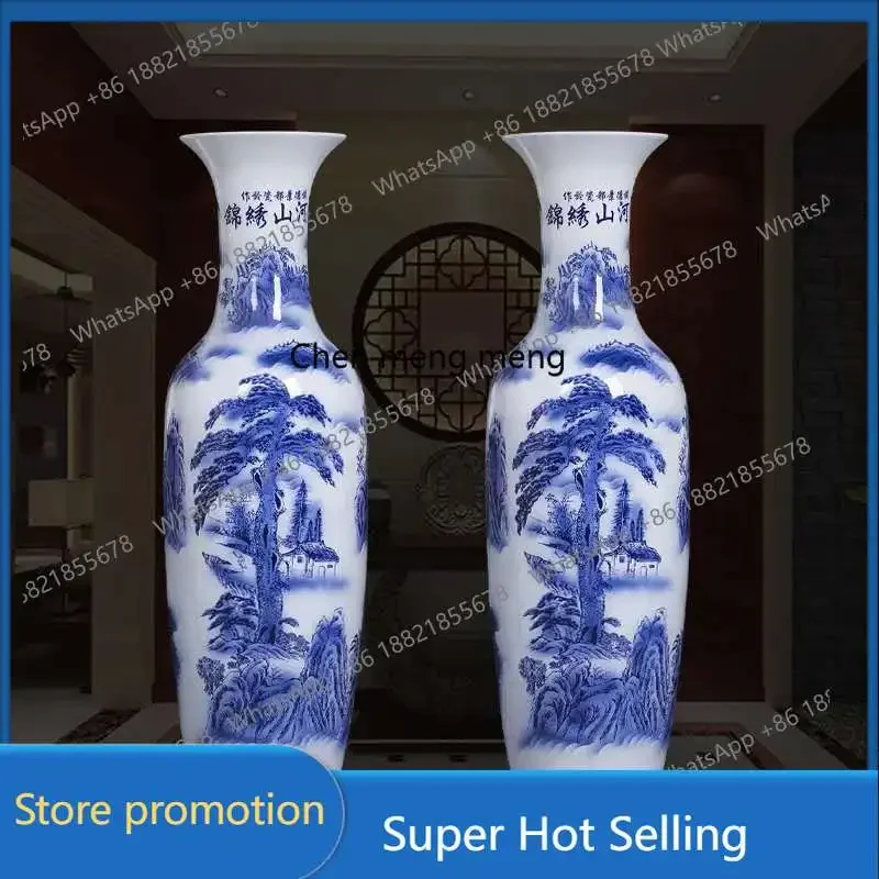 K182HzqJingdezhen Ceramics 1.6 meters Chinese blue and white porcelain large vase ornament living room hotel decoration floor
K182HzqJingdezhen Ceramics 1.6 meters Chinese blue and white porcelain large vase ornament living room hotel decoration floor