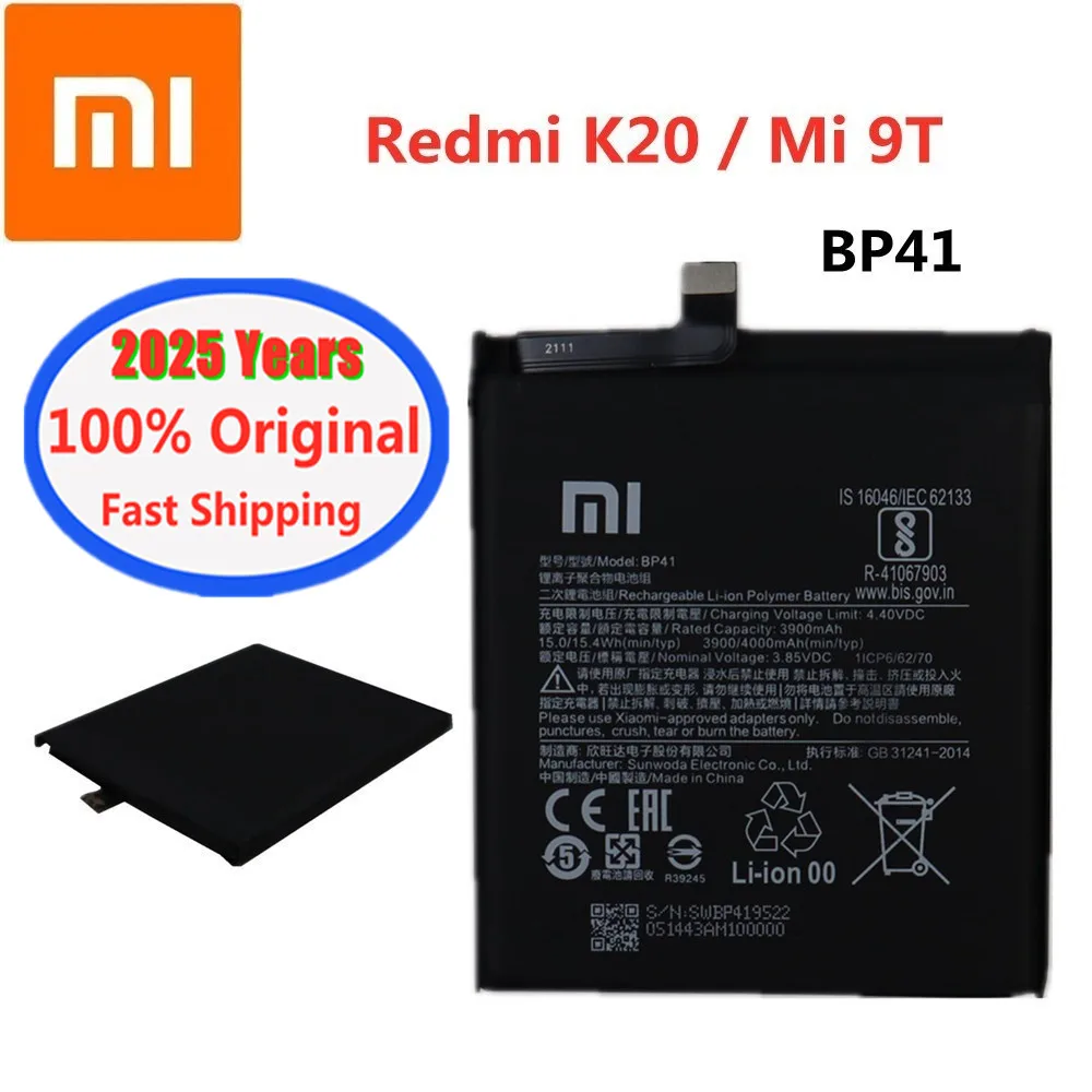 2025 год Xiao mi оригинальный аккумулятор BP41 для Xiaomi Redmi K20 Mi 9T Mi9T 4000 мАч Высококачественный аккумулятор для телефона Быстрая доставка
2025 год Xiao mi оригинальный аккумулятор BP41 для Xiaomi Redmi K20 Mi 9T Mi9T 4000 мАч Высококачественный аккумулятор для телефона Быстрая доставка