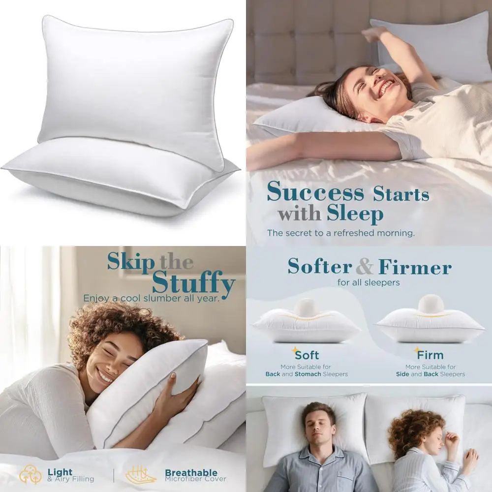 Luxury King-Size Pillow Set, 2-Pack, Plush Support for All Sleep Positions, Hypoallergenic Down Alternative
Luxury King-Size Pillow Set, 2-Pack, Plush Support for All Sleep Positions, Hypoallergenic Down Alternative