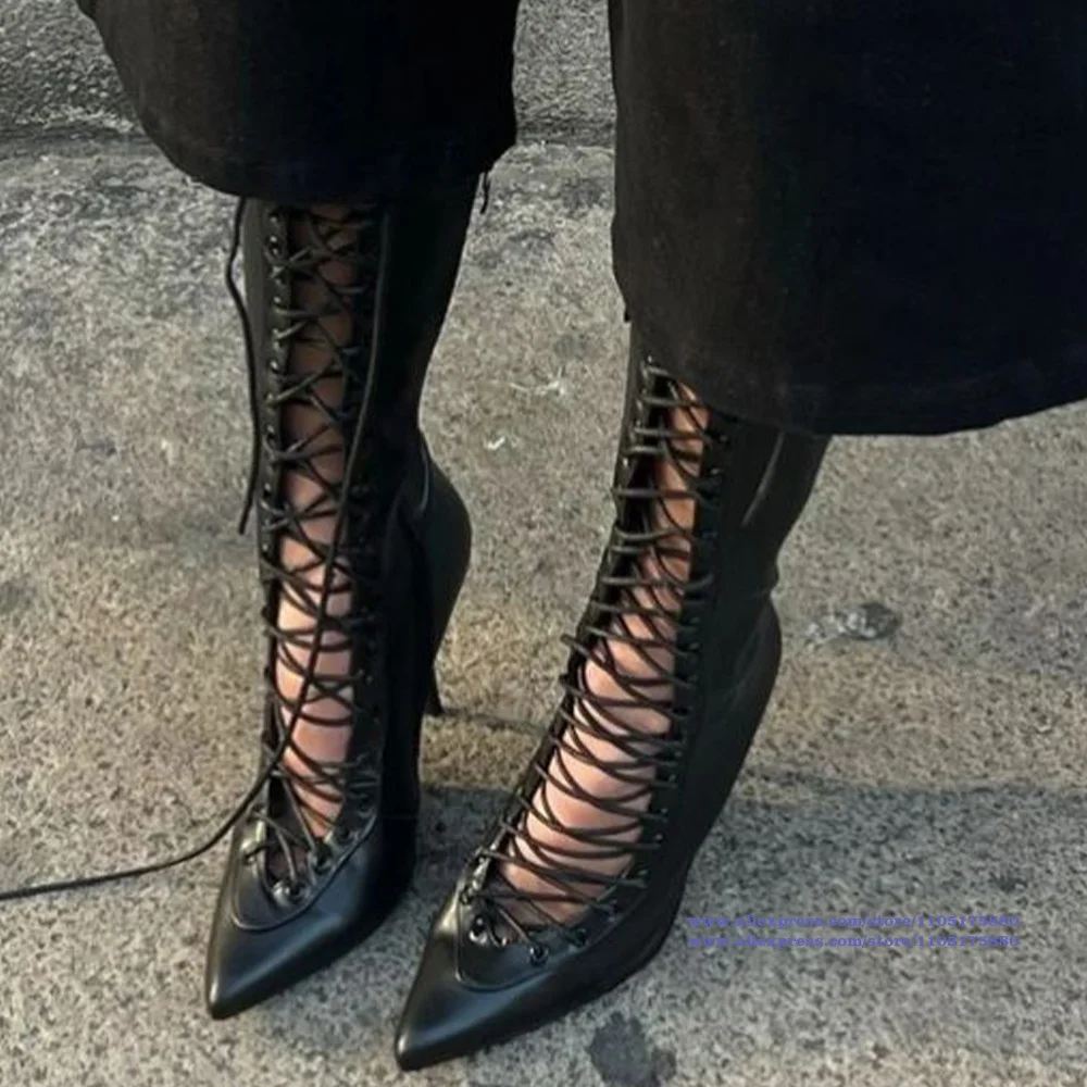 Sexy Transparent Mesh Lace Up Pointed Toe Pumps Stiletto High Heel Boots Designer Dress Party Shoes Sandalias De Mujer Verano
Sexy Transparent Mesh Lace Up Pointed Toe Pumps Stiletto High Heel Boots Designer Dress Party Shoes Sandalias De Mujer Verano