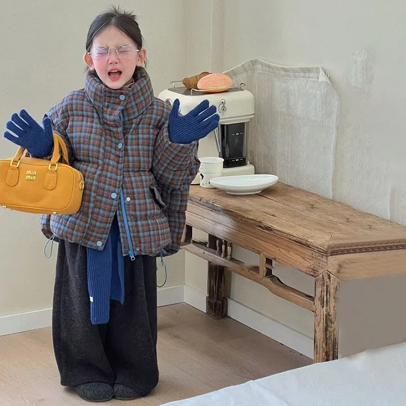 Retro Winter Children Girls Parkas Cotton Padded Contrast Plaid Kids Girls Outerwear Coat Zipper Velvet Infant Baby Girl Jackets
Retro Winter Children Girls Parkas Cotton Padded Contrast Plaid Kids Girls Outerwear Coat Zipper Velvet Infant Baby Girl Jackets