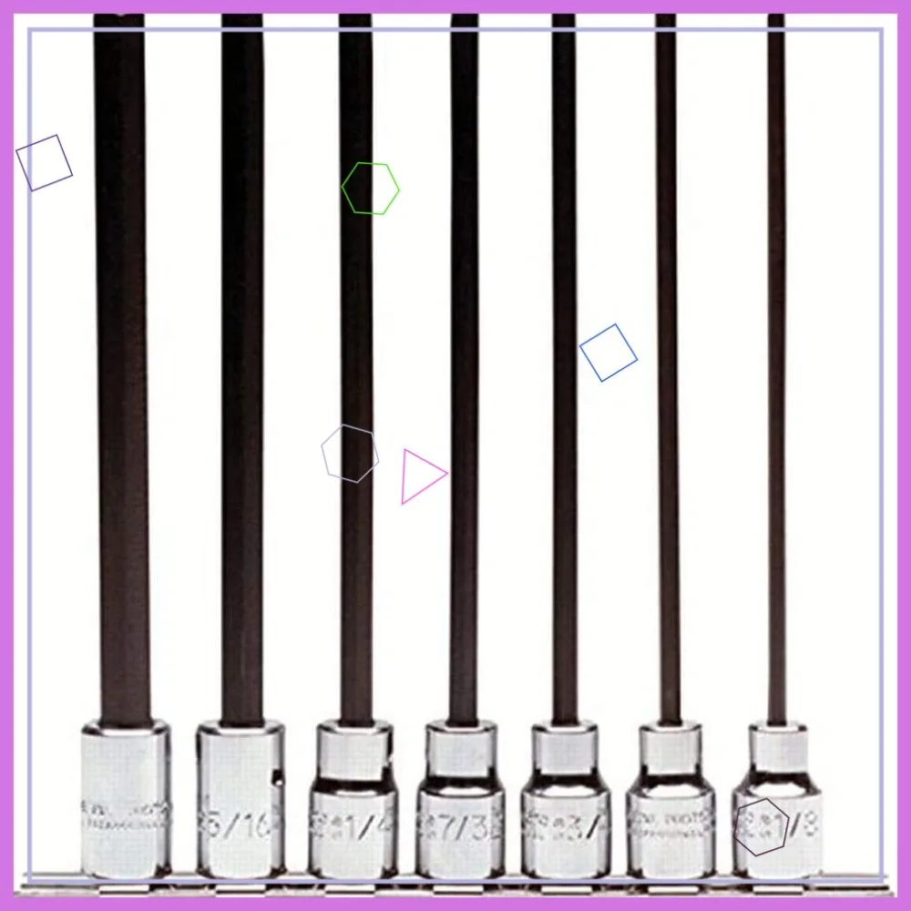 3/8" Drive 7 Piece Extra Long Hex Bit Set, Professional Grade Impact Sockets
3/8" Drive 7 Piece Extra Long Hex Bit Set, Professional Grade Impact Sockets