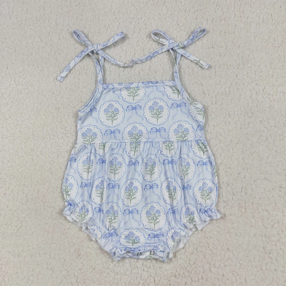 Baby Girls Blue Plaid Romper with Straps Bow Floral Design Summer Outfit for Infants
Baby Girls Blue Plaid Romper with Straps Bow Floral Design Summer Outfit for Infants