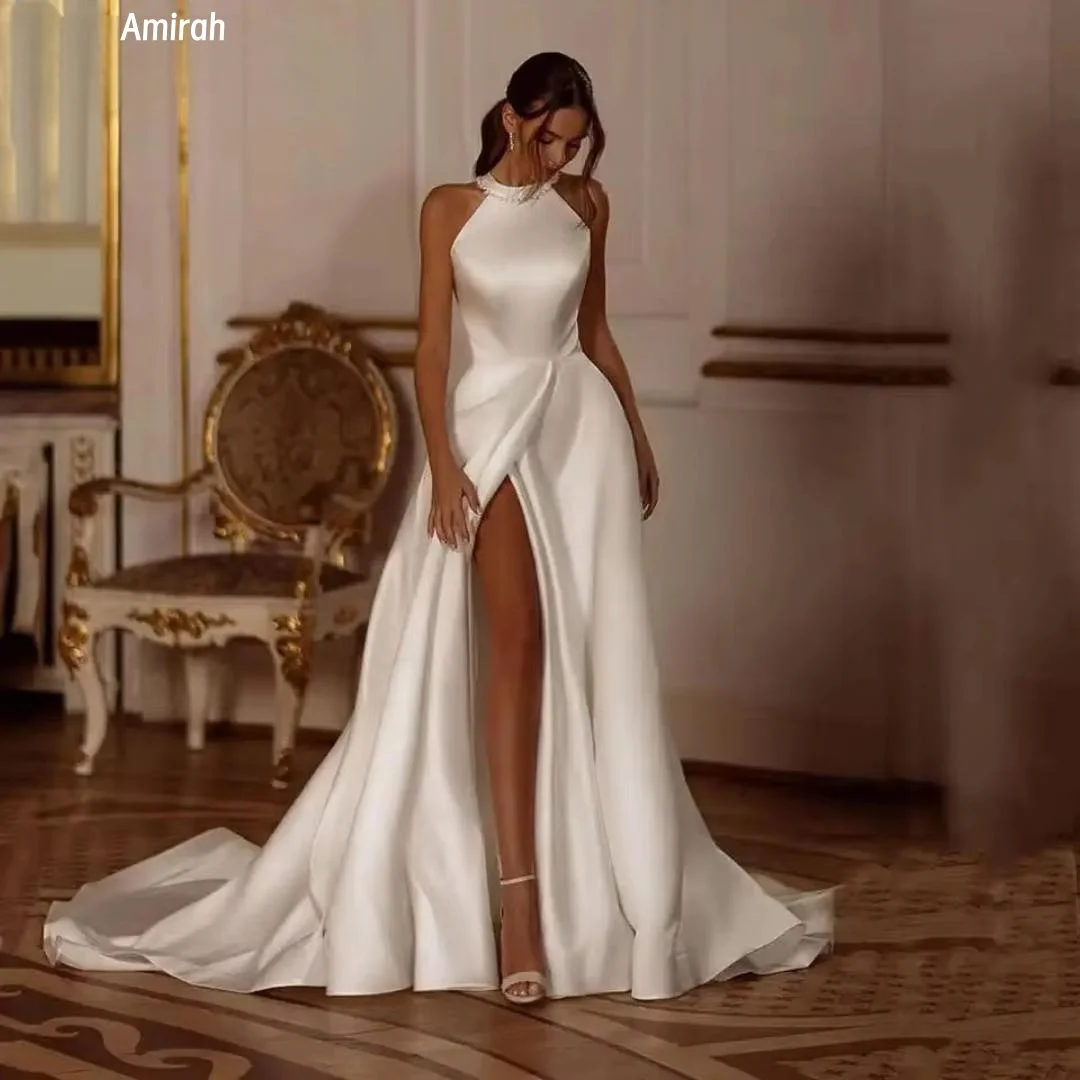 Роскошные вечерние платья Amirah с бантом на спине, 2024, роскошное женское элегантное вечернее платье трапециевидной формы с боковым разрезом, на заказ, с воротником без рукавов
Роскошные вечерние платья Amirah с бантом на спине, 2024, роскошное женское элегантное вечернее платье трапециевидной формы с боковым разрезом, на заказ, с воротником без рукавов