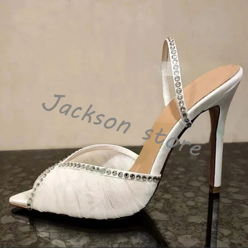 Sexy Red Open Toe High Heel Sandals for Women Rhinestone Design Back Strap Dress Shoes Summer Versatile Party Elegant Mesh Pumps 
Sexy Red Open Toe High Heel Sandals for Women Rhinestone Design Back Strap Dress Shoes Summer Versatile Party Elegant Mesh Pumps