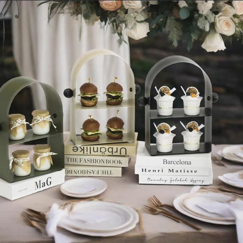 Modern Iron Cake Stand - Arched Double Tier Minimalist Dessert Tray for Wedding Party & Kitchen Display
Modern Iron Cake Stand - Arched Double Tier Minimalist Dessert Tray for Wedding Party & Kitchen Display