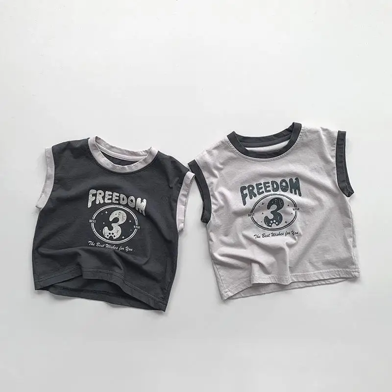 2024 Summer Clothes Retro Children Letter Print Vest Boy Girl Cotton Sleeveless T-shirt Kids Casual Sports Tops Loose Baby Tees
2024 Summer Clothes Retro Children Letter Print Vest Boy Girl Cotton Sleeveless T-shirt Kids Casual Sports Tops Loose Baby Tees