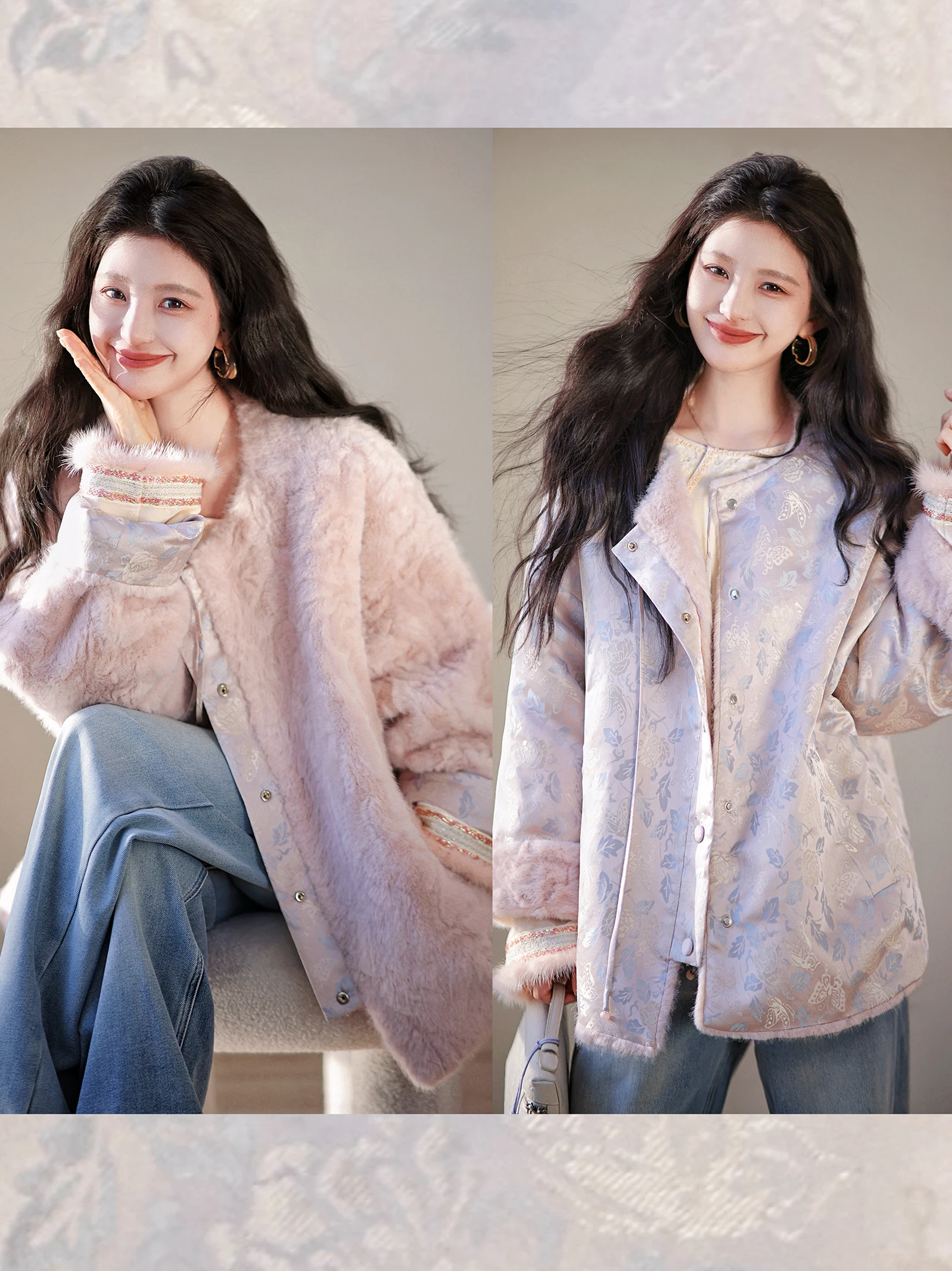 Double-Sided Wear Silk Flounce Outerwear round Neck Long Sleeve Women's Coat Commute Style Comfortable Fit Luxury Fashion
Double-Sided Wear Silk Flounce Outerwear round Neck Long Sleeve Women's Coat Commute Style Comfortable Fit Luxury Fashion