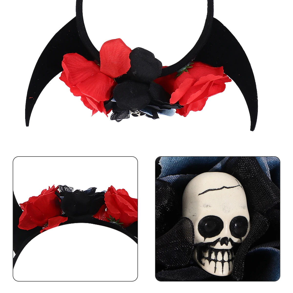 Skull Headb Halloween Headdress Hoop Artificial Flower Silk Cloth Cosplay Lightweight Durable Unique Ox Horn
Skull Headb Halloween Headdress Hoop Artificial Flower Silk Cloth Cosplay Lightweight Durable Unique Ox Horn
