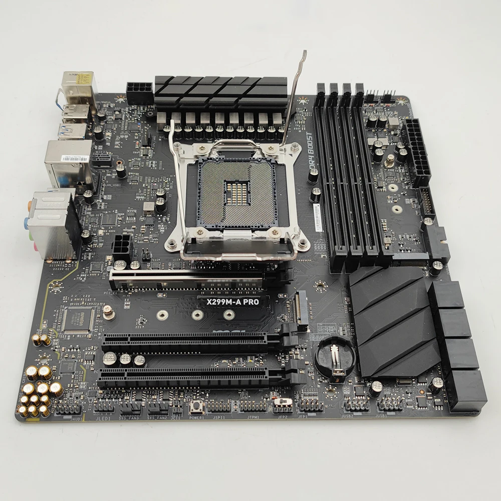 X299 X299M-A PRO Материнская плата LGA 2066 DDR4 64 ГБ USB3.1 M.2*2 SATA3*8 M-ATX Материнская плата
X299 X299M-A PRO Материнская плата LGA 2066 DDR4 64 ГБ USB3.1 M.2*2 SATA3*8 M-ATX Материнская плата