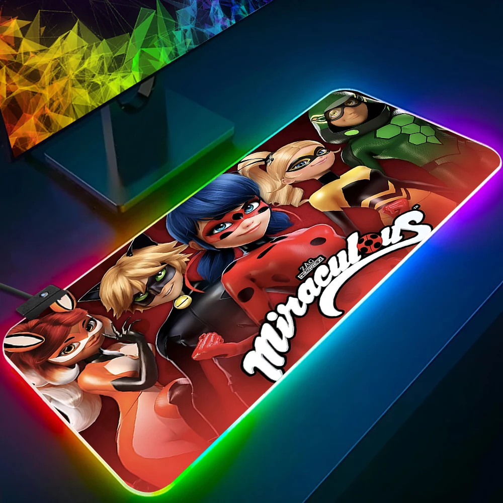 Cartoon M-miraculous RGB Pc Gamer Keyboard Mouse Pad Mousepad LED Glowing Mouse Mats Rubber Gaming Computer Mausepad
Cartoon M-miraculous RGB Pc Gamer Keyboard Mouse Pad Mousepad LED Glowing Mouse Mats Rubber Gaming Computer Mausepad