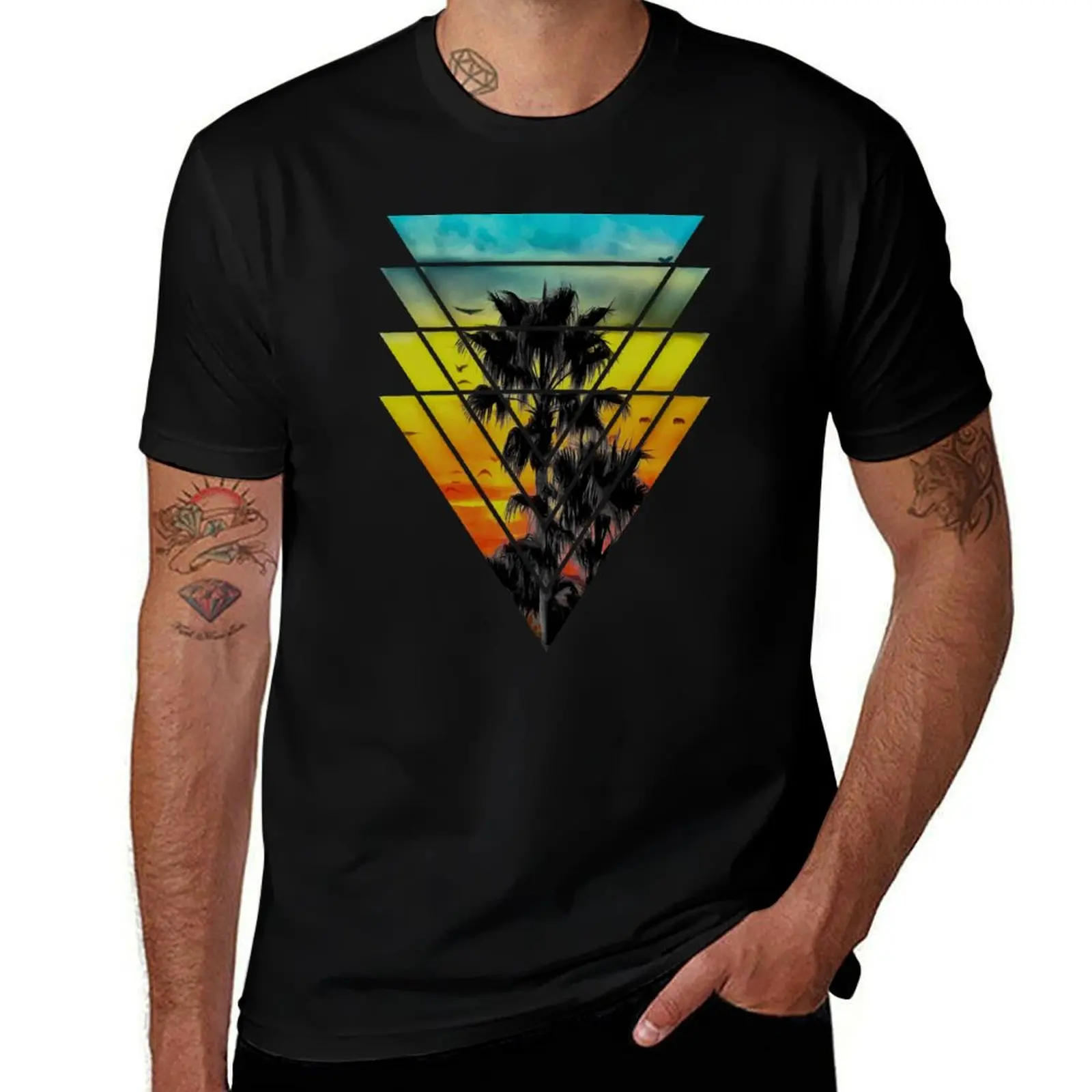 Geometric Triangles Sunset Beach T-Shirt t shirt man cotton man t shirt designer t shirts for man slim fit T-shirt
Geometric Triangles Sunset Beach T-Shirt t shirt man cotton man t shirt designer t shirts for man slim fit T-shirt