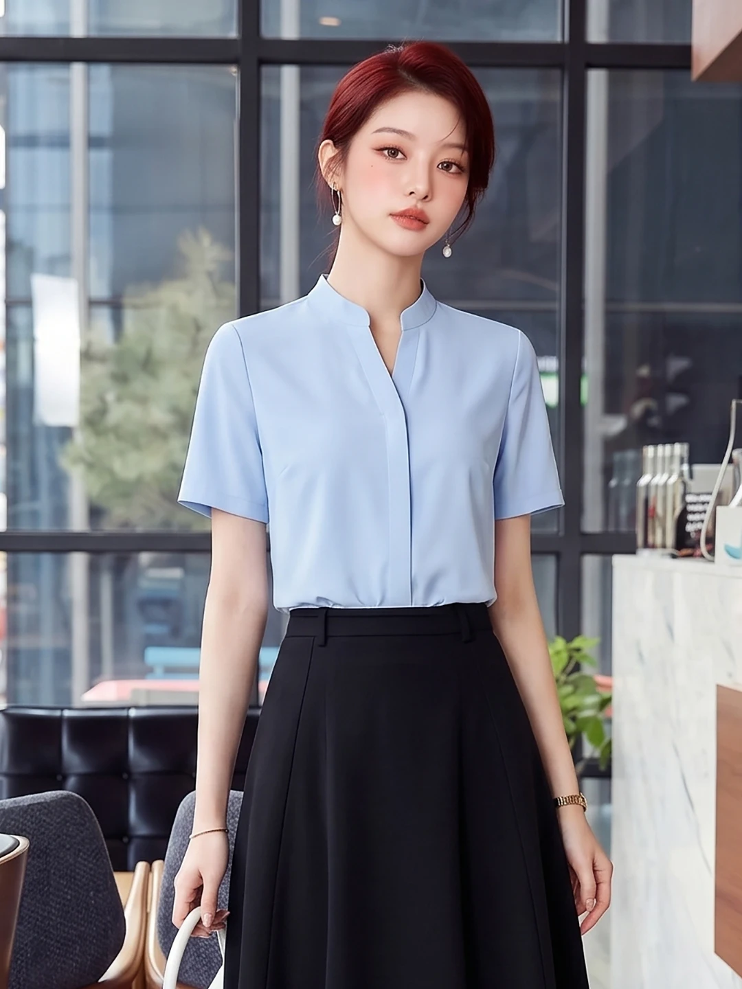 Light Blue Short Sleeve Shirt Set Women's Summer New Commute Office Workwear Formal Top Professional Blouse Breathable Polyester
Light Blue Short Sleeve Shirt Set Women's Summer New Commute Office Workwear Formal Top Professional Blouse Breathable Polyester