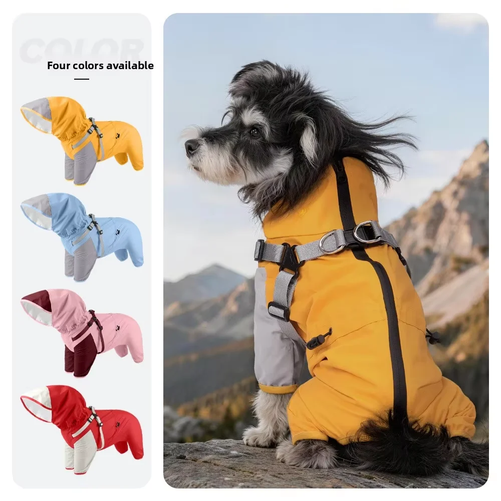Waterproof, Sweat-absorbing, Hooded, Towing Dog Raincoat Waterproof Full Coverage with Feet Small Dog Pet Windbreaker
Waterproof, Sweat-absorbing, Hooded, Towing Dog Raincoat Waterproof Full Coverage with Feet Small Dog Pet Windbreaker
