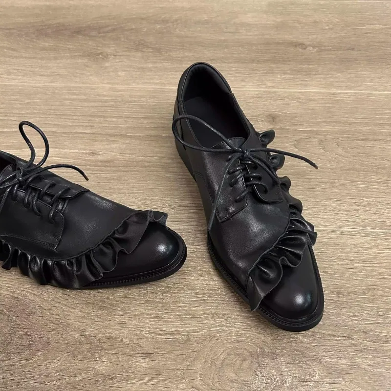 Women's Shoes Fashion Lace-up Genuine Leather Designer Shoes for Woman New Mid Heels Loafers Summer Round Toe Casual Party Shoes
Women's Shoes Fashion Lace-up Genuine Leather Designer Shoes for Woman New Mid Heels Loafers Summer Round Toe Casual Party Shoes