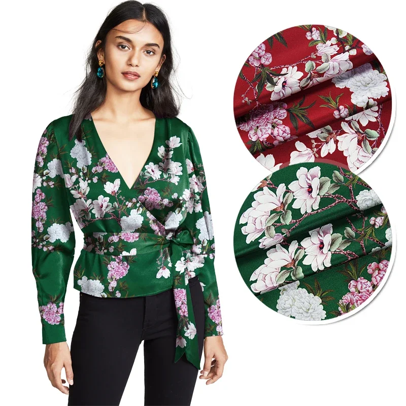 118CM Wide 19MM Pink White Floral Print Stretch Red Green Silk Satin Fabric Good for Sewing Summer Dress Skirt Shirt Pants JH093
118CM Wide 19MM Pink White Floral Print Stretch Red Green Silk Satin Fabric Good for Sewing Summer Dress Skirt Shirt Pants JH093