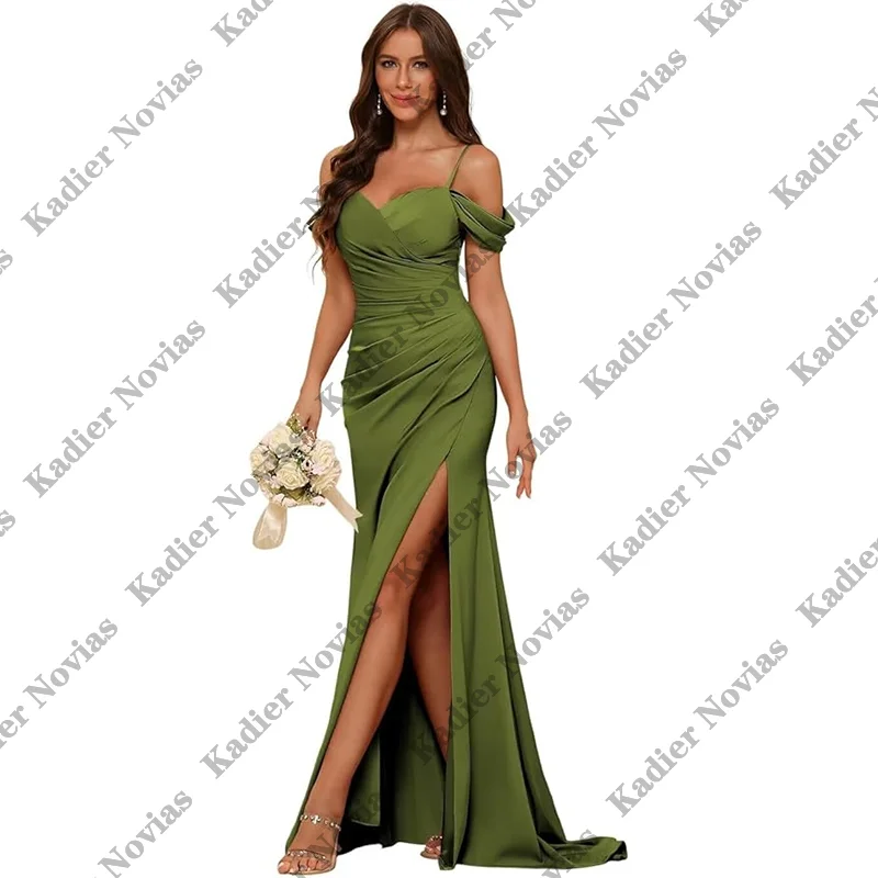 Mermaid Olive Green Bridesmaid Dresses with Slit Lace Up Floor Length Women Wedding Guest Party Maid of Honor Dress Customized
Mermaid Olive Green Bridesmaid Dresses with Slit Lace Up Floor Length Women Wedding Guest Party Maid of Honor Dress Customized