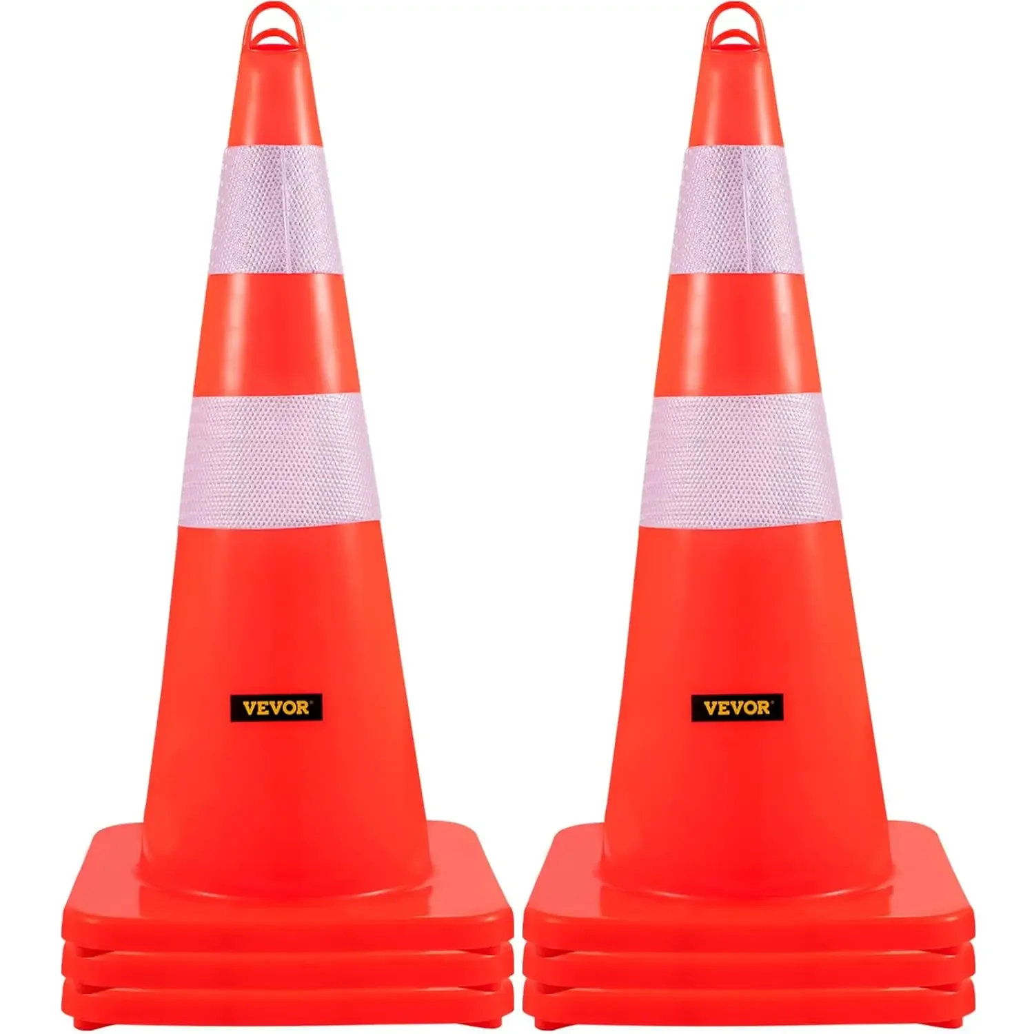 Safety Cones, 6 x 28" Traffic Cones, PVC Orange Construction Cones, 2 Reflective Collars Traffic Cones with Weighted Base and
Safety Cones, 6 x 28" Traffic Cones, PVC Orange Construction Cones, 2 Reflective Collars Traffic Cones with Weighted Base and