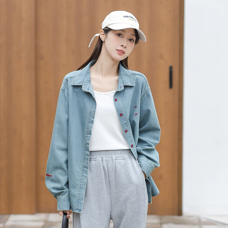 Spring Summer Embroidery Designer Denim Shirts & Blouses Women Korean Style Fashion Women's Elegant Shirt Vintage Streetwear Top
Spring Summer Embroidery Designer Denim Shirts & Blouses Women Korean Style Fashion Women's Elegant Shirt Vintage Streetwear Top