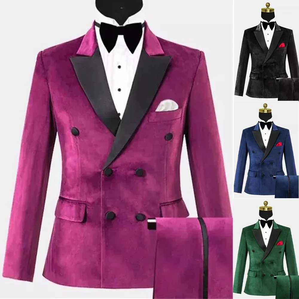 Velvet Groom Wedding Double Breasted Men Party Prom Pants Suits Coat Business Wear Outfit 2 Pieces
Velvet Groom Wedding Double Breasted Men Party Prom Pants Suits Coat Business Wear Outfit 2 Pieces