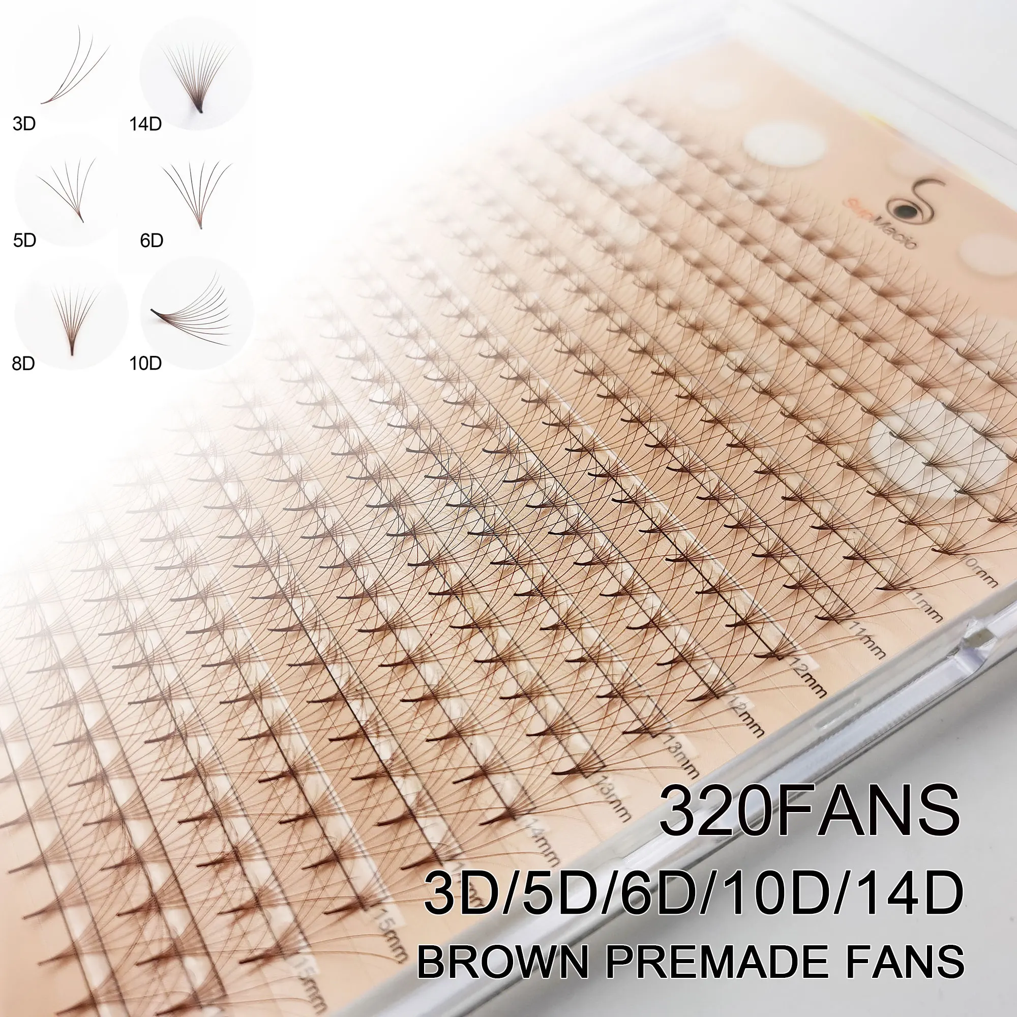 SupMacio Yellowish/Reddish/Black Brown Premade fans Eyelash Extensions 10D 6D 5D 3D Volume Sharp Narrow Stem Clusters Russian
SupMacio Yellowish/Reddish/Black Brown Premade fans Eyelash Extensions 10D 6D 5D 3D Volume Sharp Narrow Stem Clusters Russian