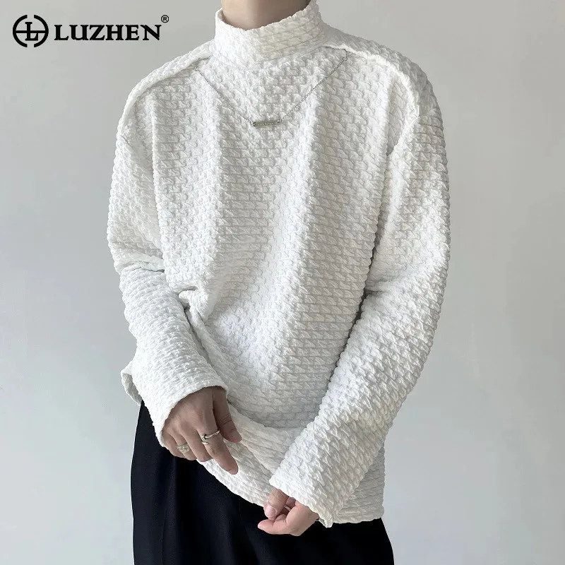 LUZHEN 2025 Autumn Winter Textured Plaid Knitted Pullover Turtleneck Men's Solid Color Elegant Korean Handsome Sweater JY4834
LUZHEN 2025 Autumn Winter Textured Plaid Knitted Pullover Turtleneck Men's Solid Color Elegant Korean Handsome Sweater JY4834