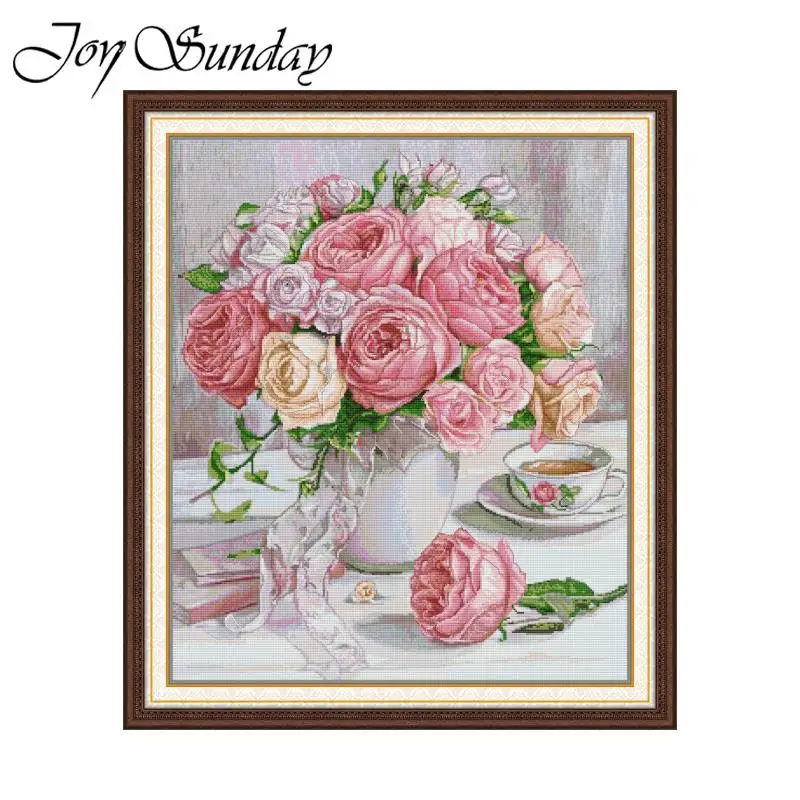Joy Sunday Cross Stitch Kit Roses In Full Bloom HD Pattern Printed Counted Fabric Aida 16/14/11CT DIY Embroidery Set Home Decor
Joy Sunday Cross Stitch Kit Roses In Full Bloom HD Pattern Printed Counted Fabric Aida 16/14/11CT DIY Embroidery Set Home Decor