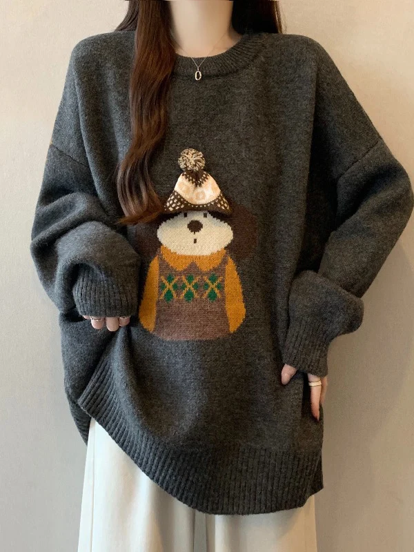 Gray Knitted Sweater Lazy Style Shoulder Length Women's Large Size Winter Fashion Mid-Length Top Comfortable Casual Wear
Gray Knitted Sweater Lazy Style Shoulder Length Women's Large Size Winter Fashion Mid-Length Top Comfortable Casual Wear